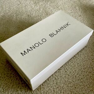 Manolos silver Mary Janes box